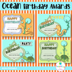 Ocean Birthday Certificates and Poster