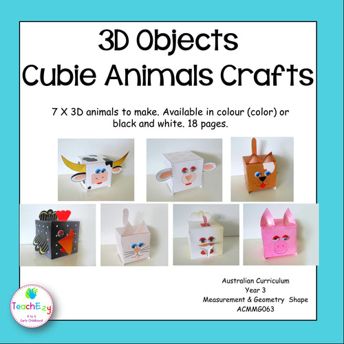 3D Animal Craft Cubie Creatures