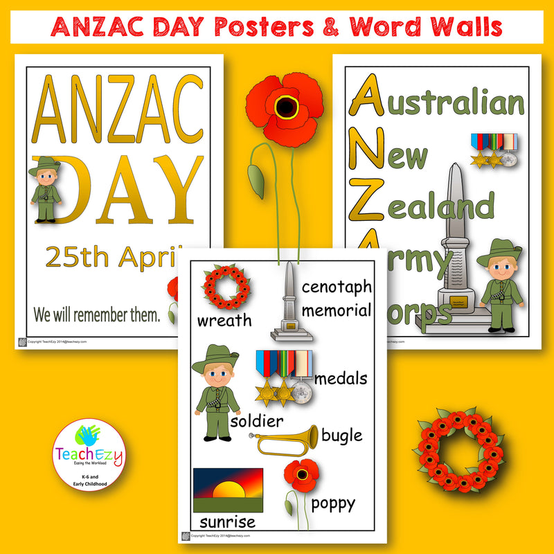 ANZAC Day Posters and Word Walls