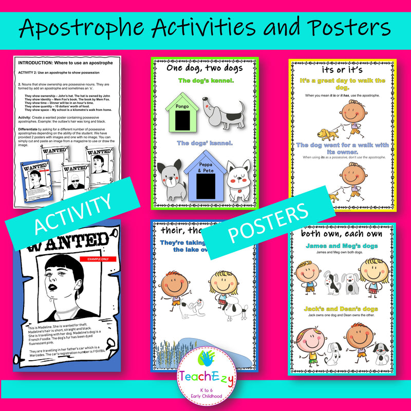 Apostrophe Activities and Posters