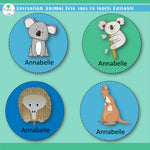 Australian Animal Desk Tags or Labels Editable