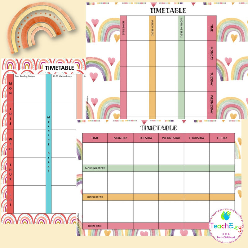Classroom Décor Boho and Rainbow Design