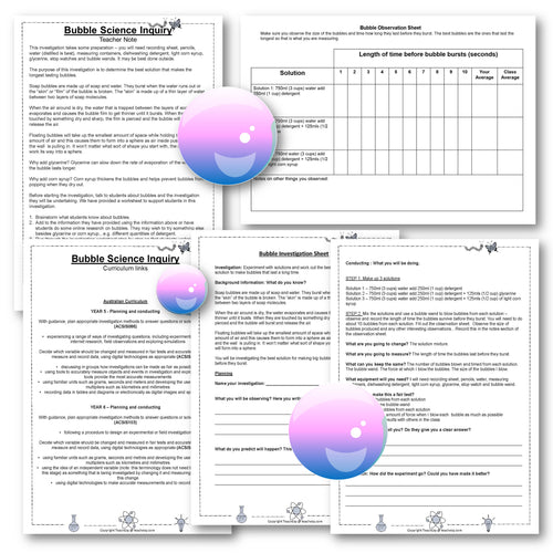 Bubble Science Investigation for Year 5 and 6