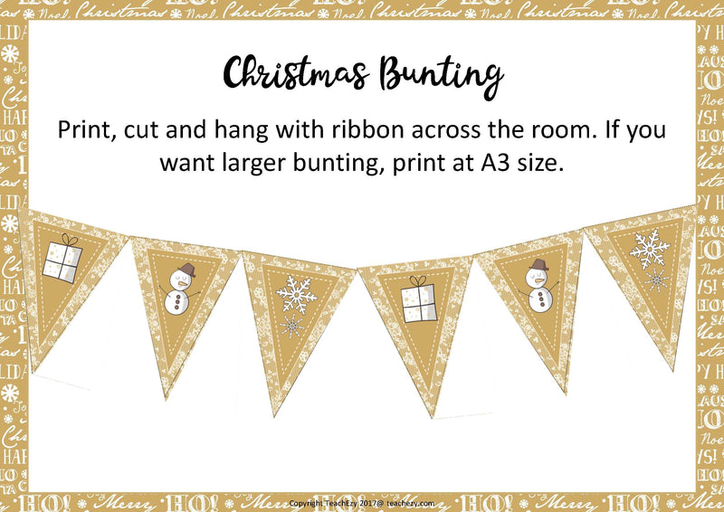 Christmas Gold Bunting