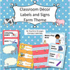 Editable Classroom Labels and Signs Farm Theme