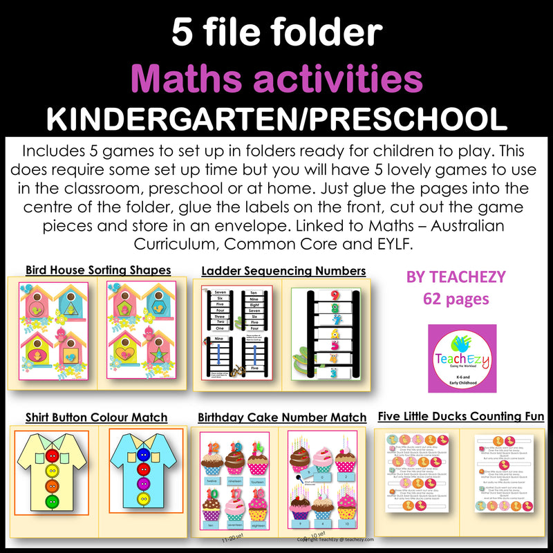 Mathematic Activities for Pre-K and Kindergarten