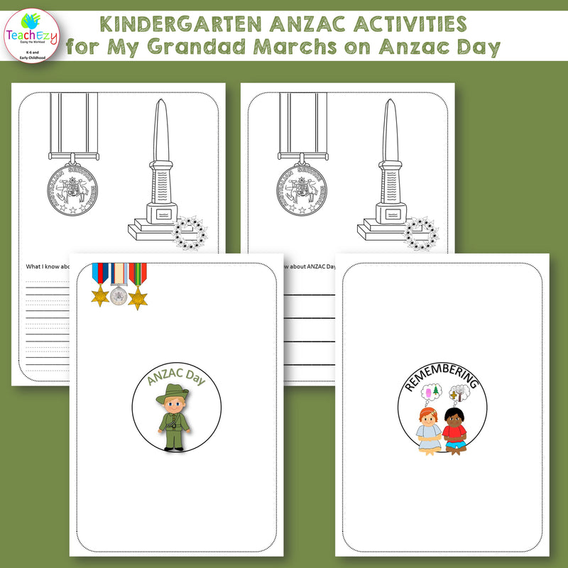 ANZAC ACTIVITIES for My Grandad Marches on ANZAC Day Kindergarten