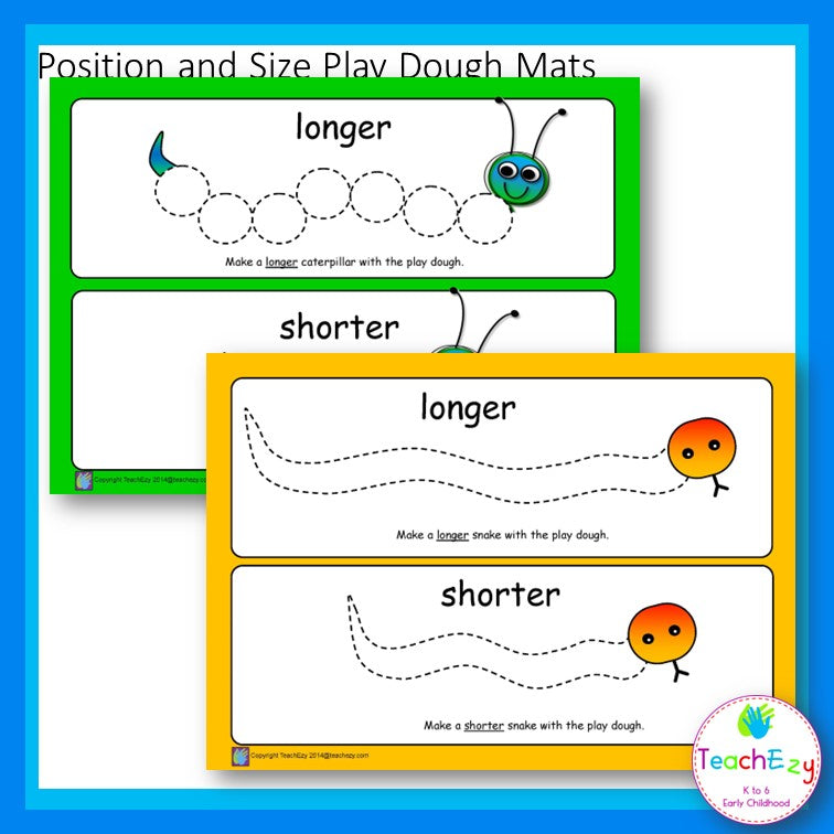 Position and Size Play Dough Mats