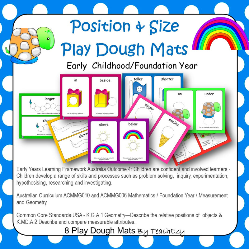 Position and Size Play Dough Mats