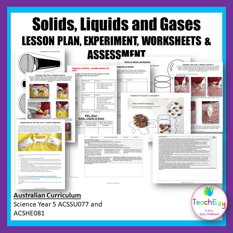Solids, Liquids and Gases Lesson plan