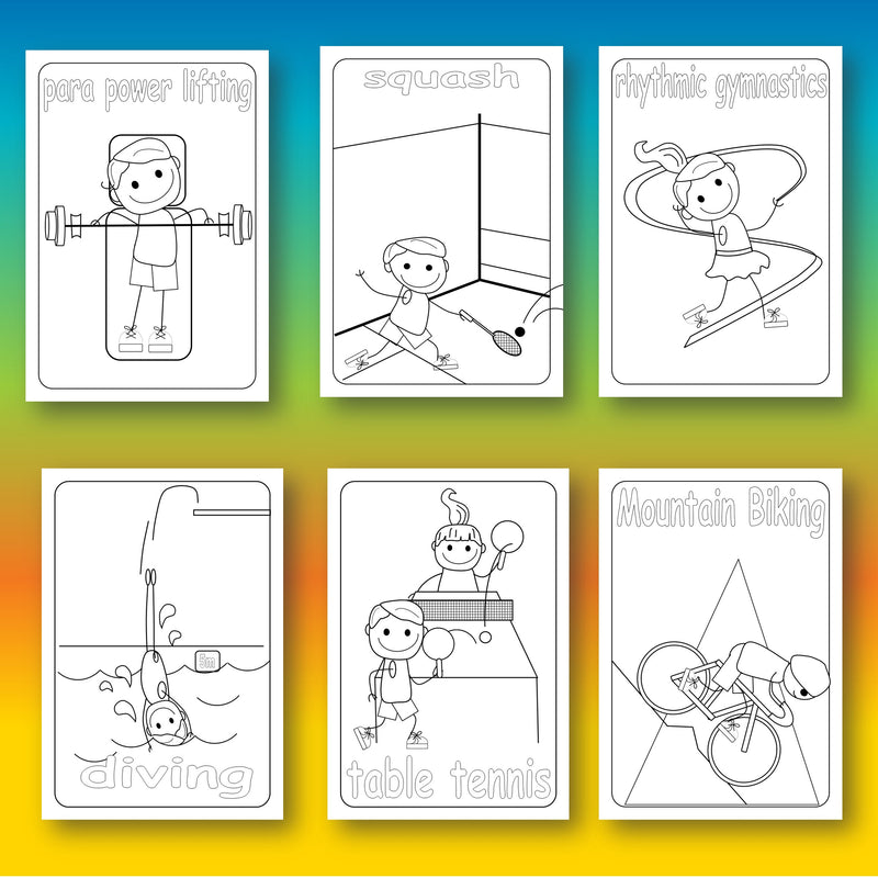 Winter and Summer Sports Coloring Pages Bundle
