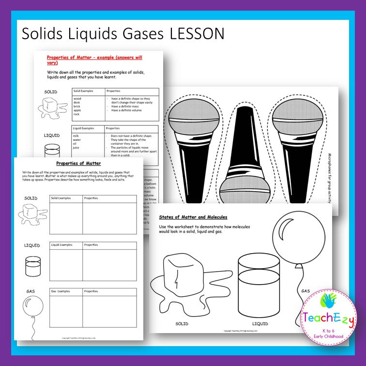 Solids, Liquids and Gases Lesson plan