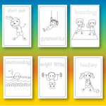 Winter and Summer Sports Coloring Pages Bundle