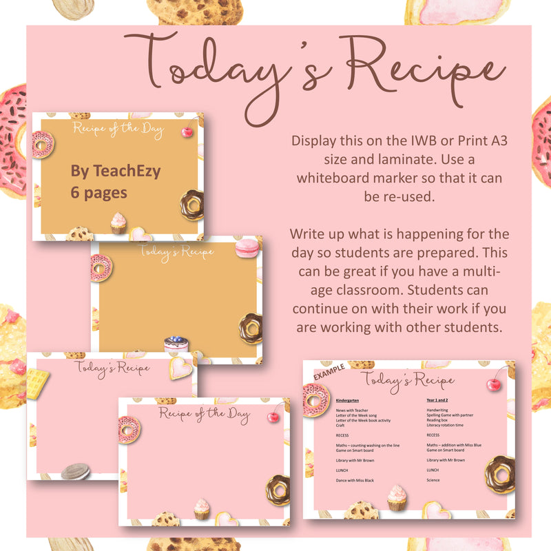 Today’s Recipe Classroom Timetable