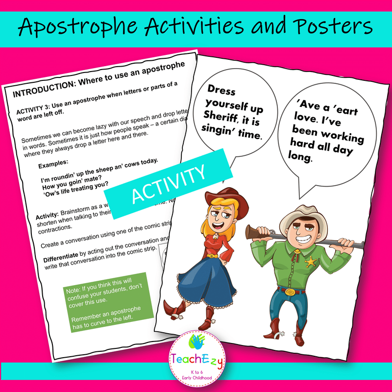 Apostrophe Activities and Posters