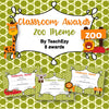 Classroom Awards Zoo Animal Theme