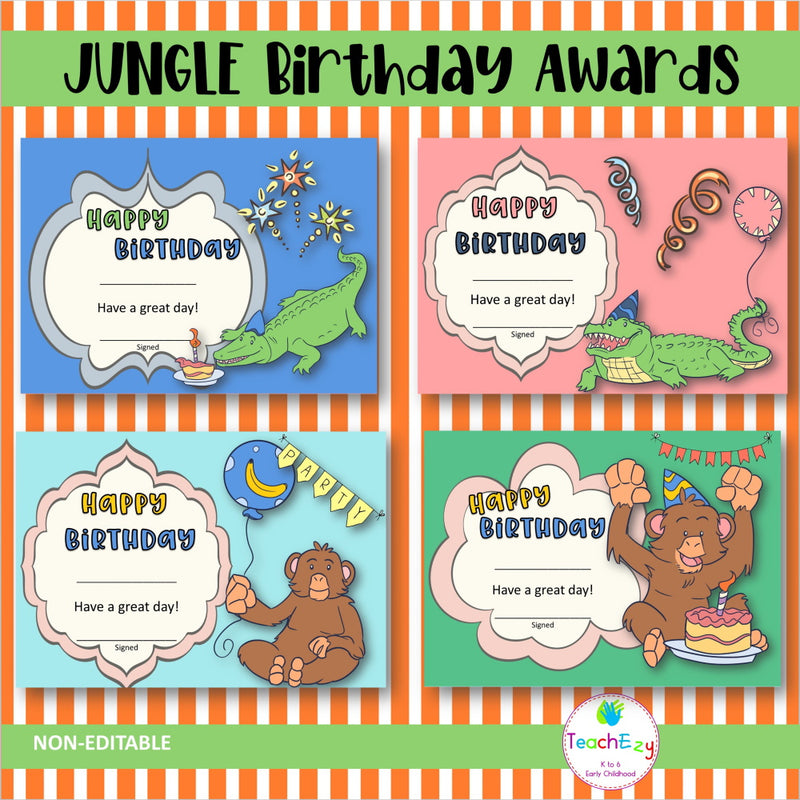 Jungle Birthday Awards and Poster