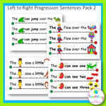 Left to Right Progression Sentences Pack 2