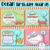 Ocean Birthday Certificates and Poster