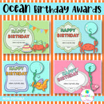 Ocean Birthday Certificates and Poster