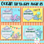 Ocean Birthday Certificates and Poster