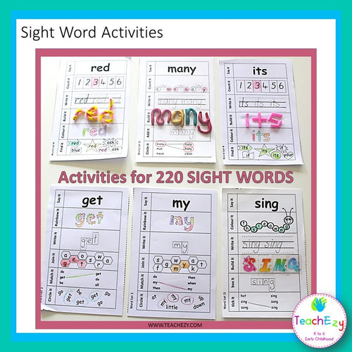 Sight Word Activities Pack