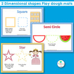 2D shapes square star and semi circle