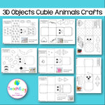 3D Animal Craft Cubie Creatures black and white