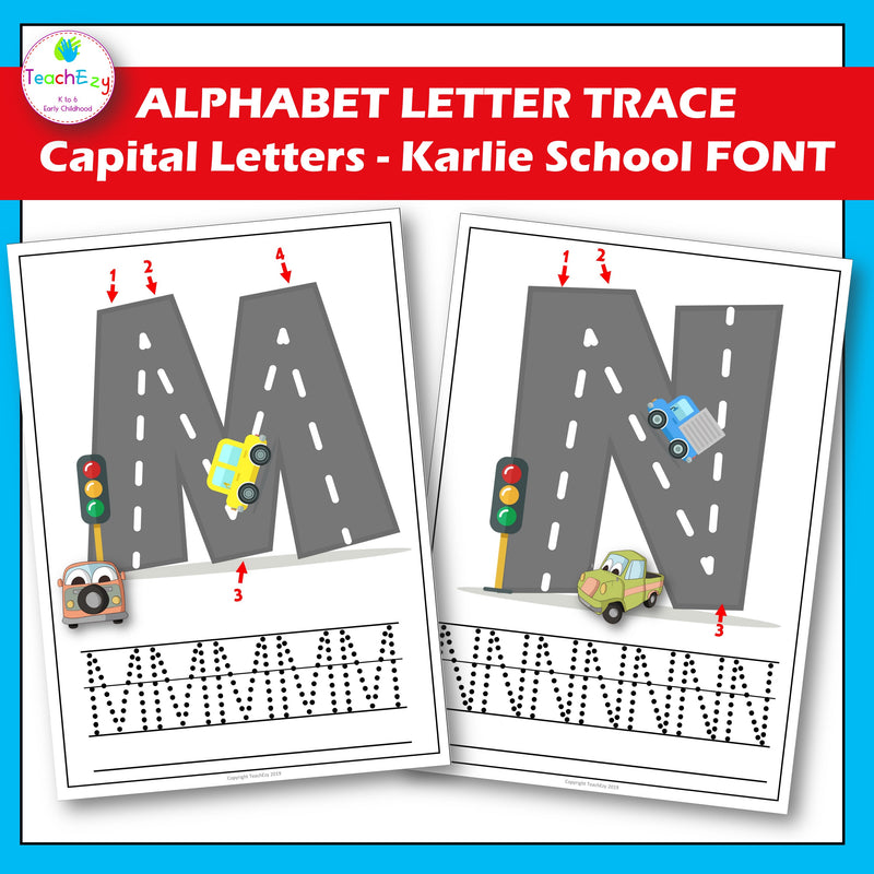 Alphabet Letter Trace Karlie School Font