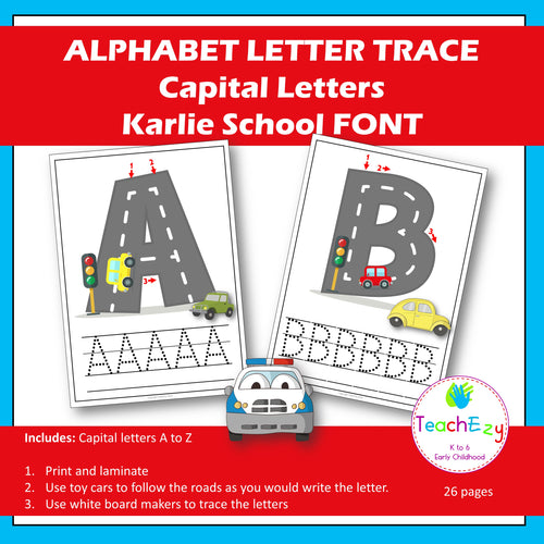 Alphabet Letter Trace Karlie School Font