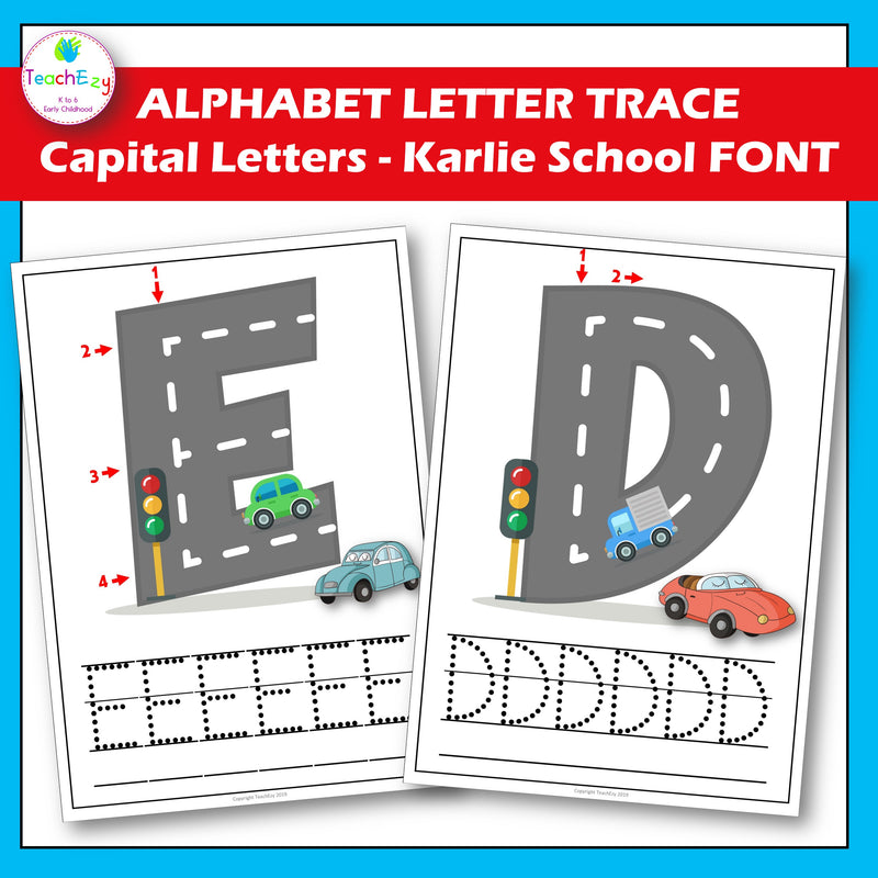 Alphabet Letter Trace Karlie School Font