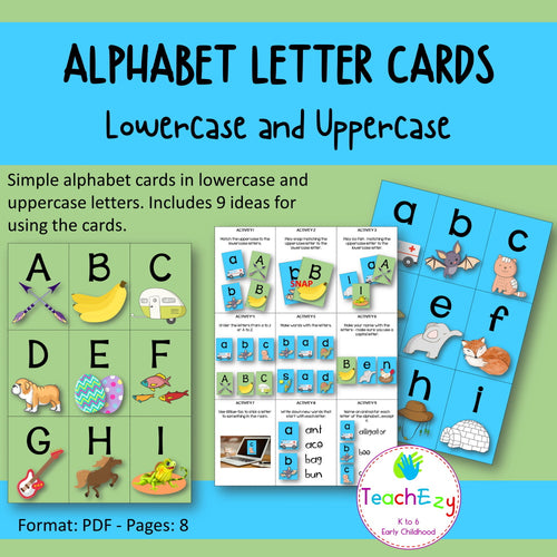 uppercase and lowercase Alphabet Letter Cards