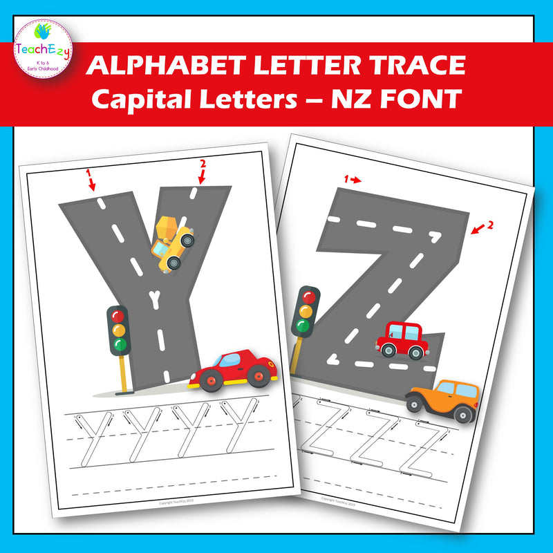 Alphabet Letter Trace New Zealand Font