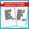 Alphabet Letter Trace New Zealand Font