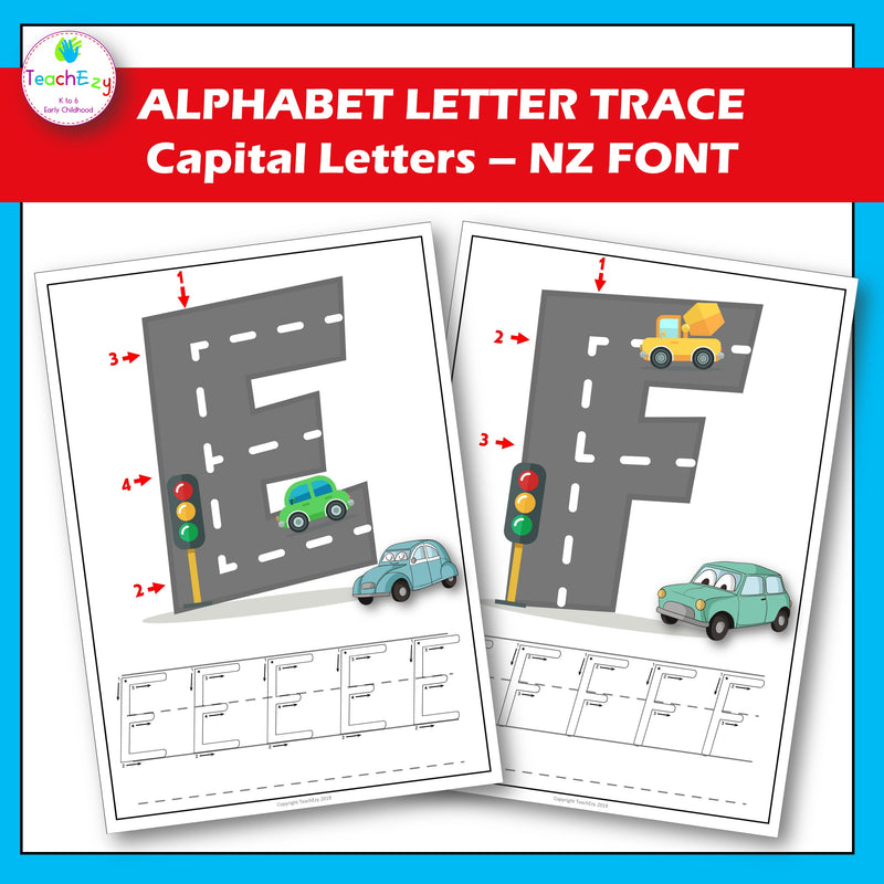 Alphabet Letter Trace New Zealand Font