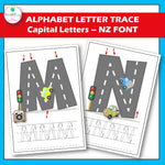 Alphabet Letter Trace New Zealand Font