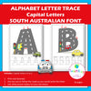 Alphabet Letter Trace South Australia Font