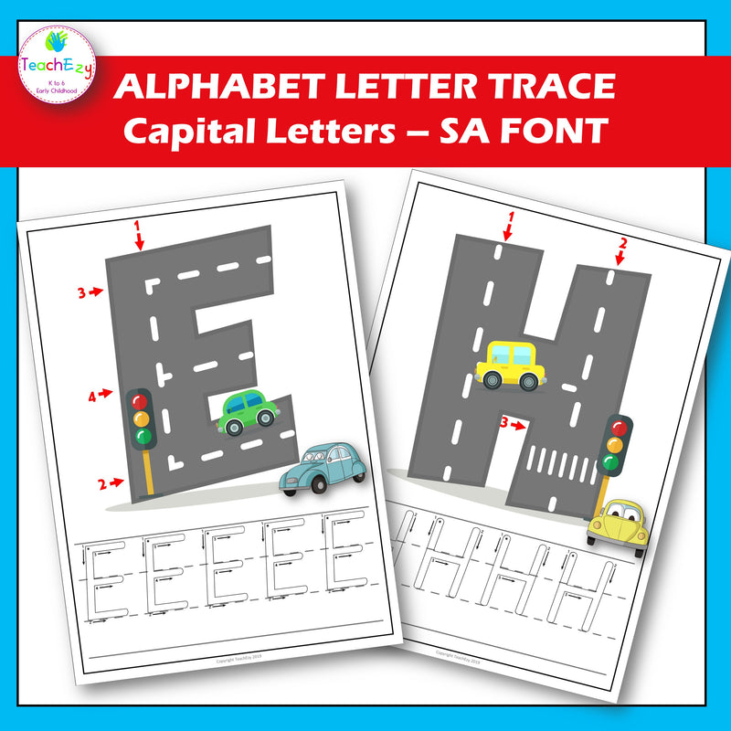 Alphabet Letter Trace South Australia Font