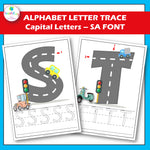 Alphabet Letter Trace South Australia Font