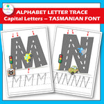 Alphabet Letter Trace Tasmanian Font