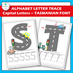 Alphabet Letter Trace Tasmanian Font