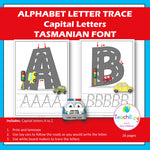 Alphabet Letter Trace Tasmanian Font