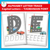 Alphabet Letter Trace Tasmanian Font