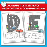 Alphabet Letter Trace Tasmanian Font