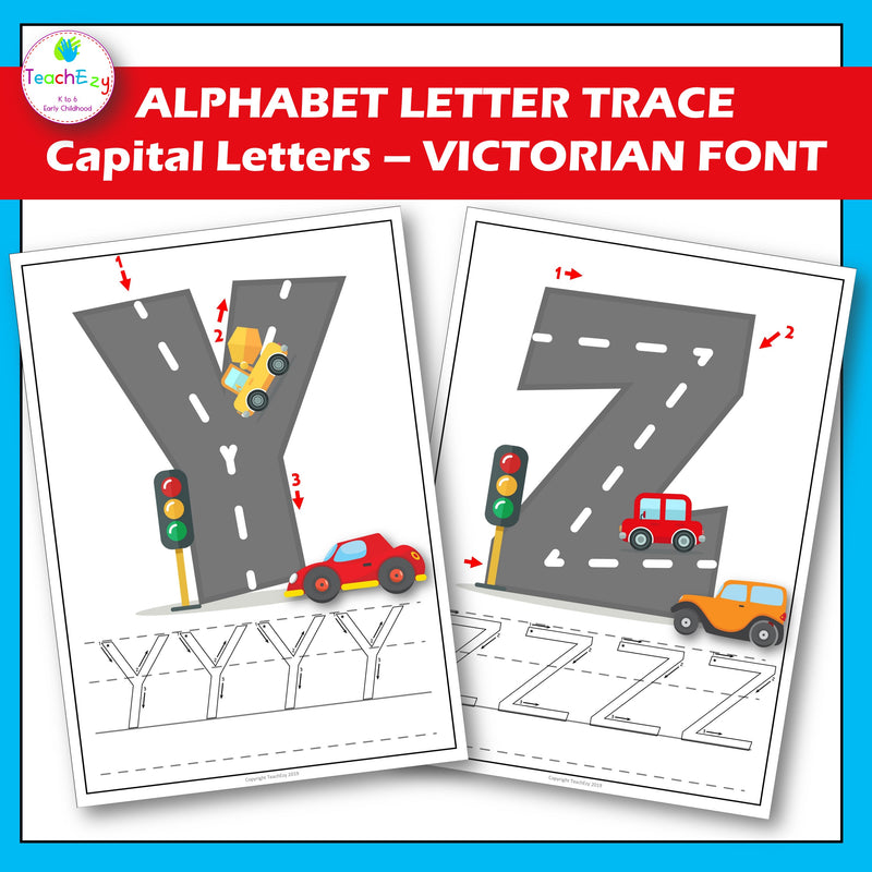 Alphabet Letter Trace Victorian Font