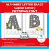 Alphabet Letter Trace Victorian Font