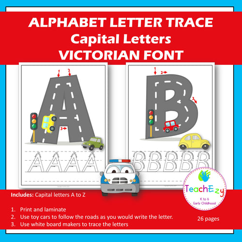 Alphabet Letter Trace Victorian Font