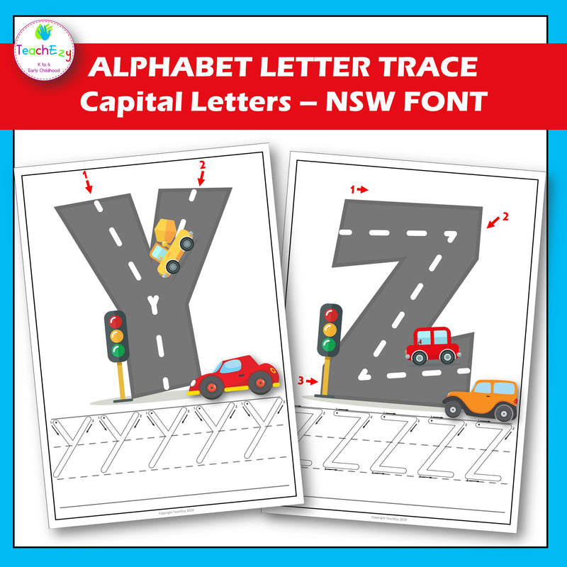 Alphabet Letter Trace NSW Font