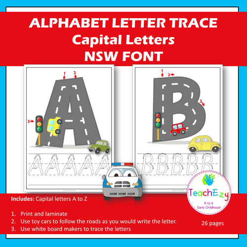 Alphabet Letter Trace NSW Font