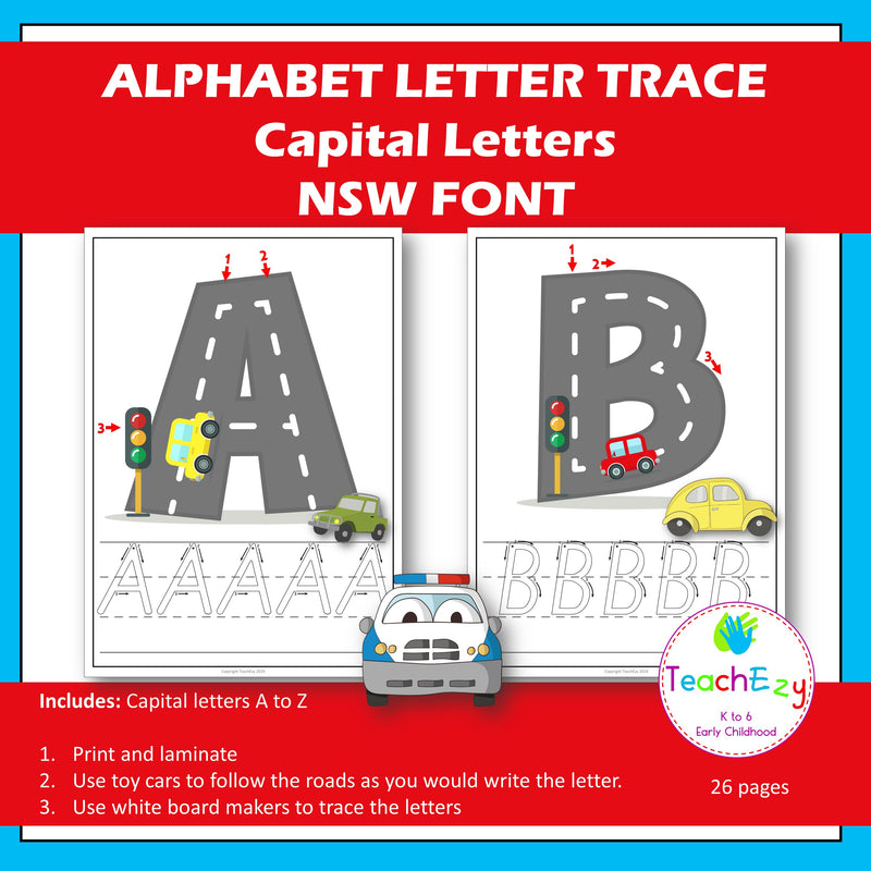 Alphabet Letter Trace NSW Font